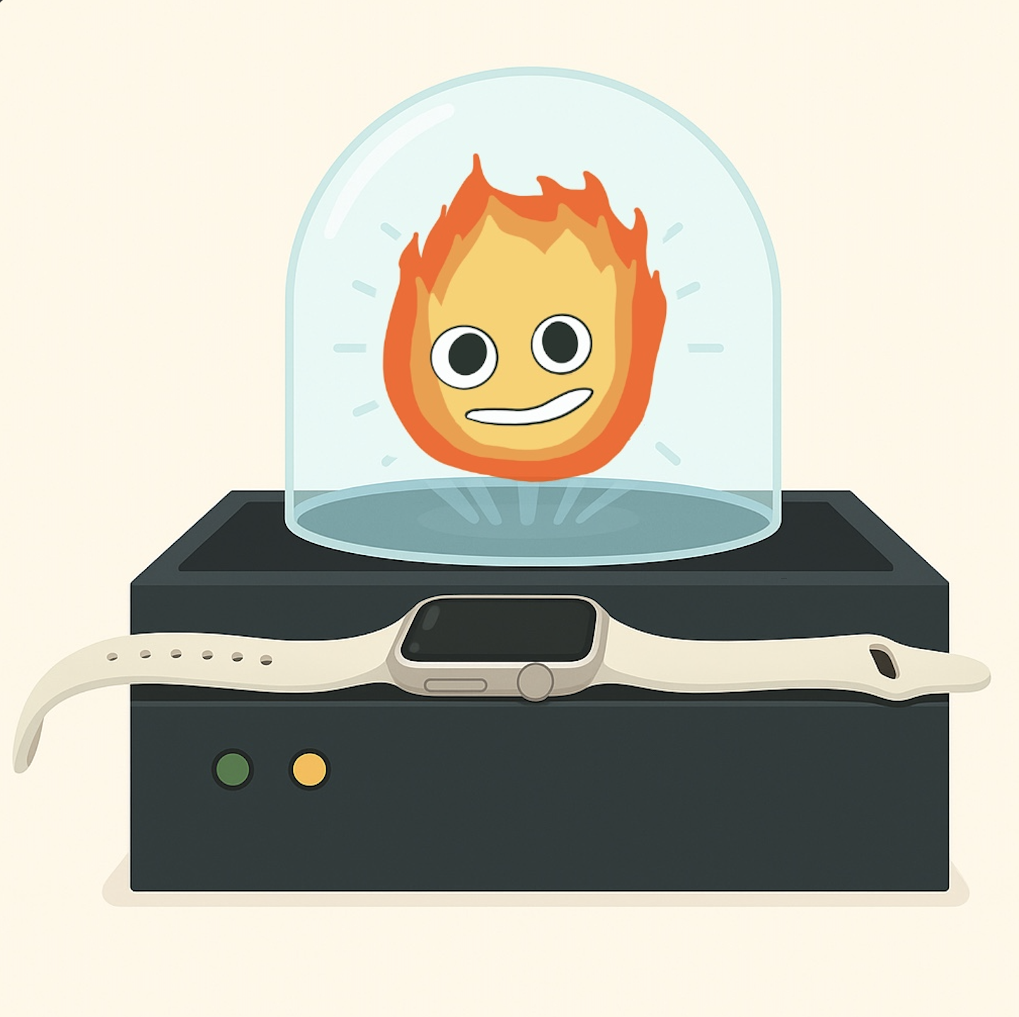 Toasty character illustration - a friendly animated fire